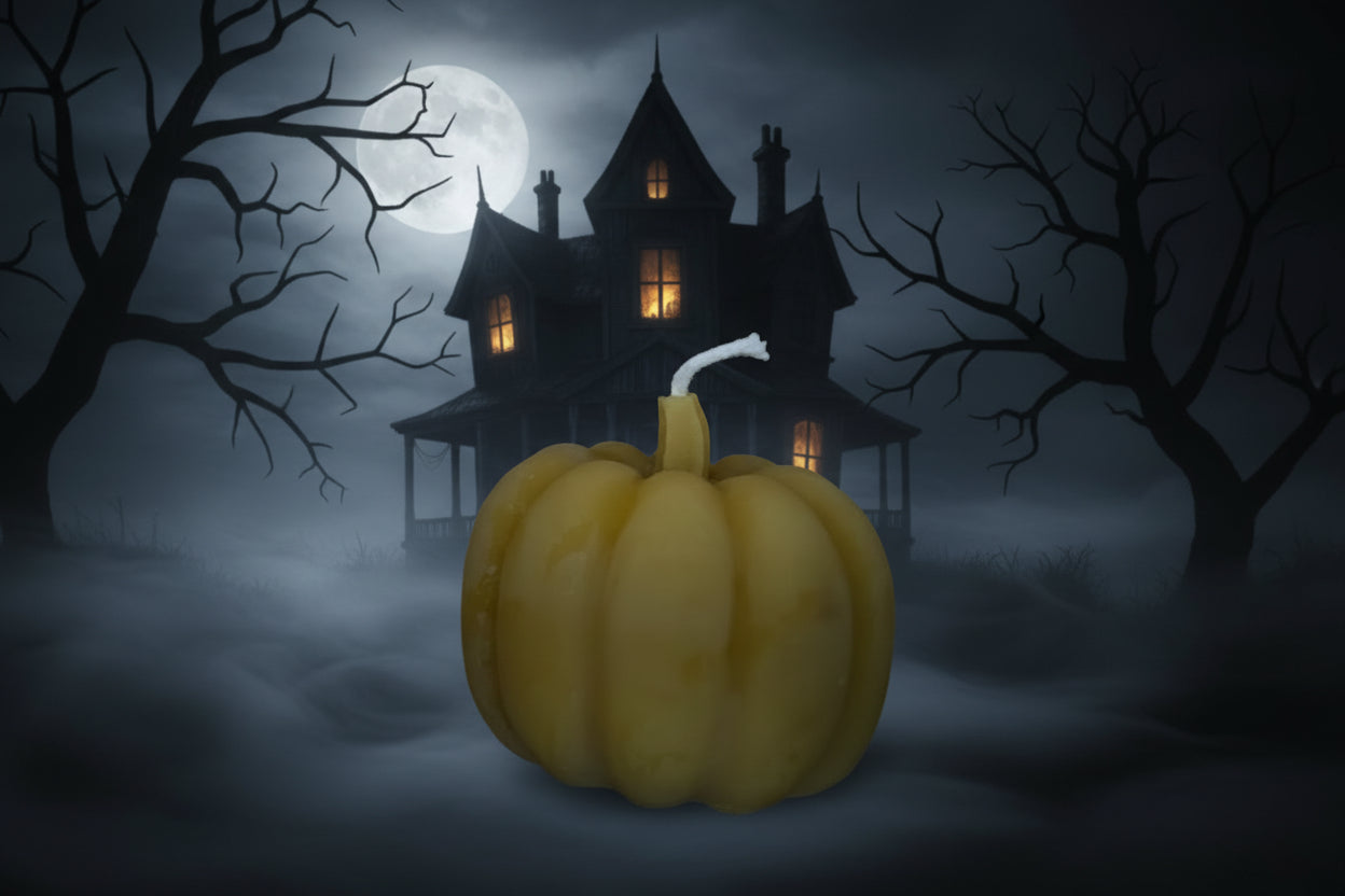 Large Pumpkin Beeswax Candle