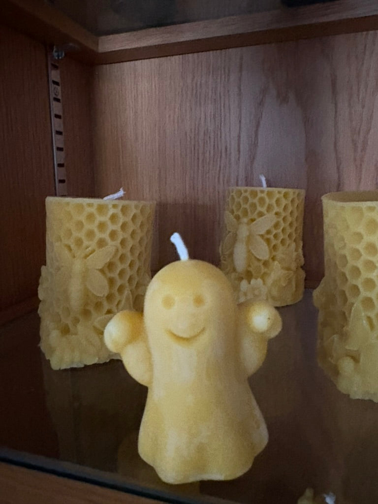Small Ghost Beeswax Candle
