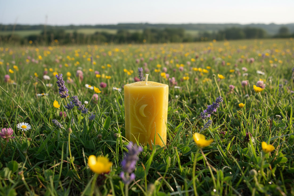 Tri Moon Pillar candle