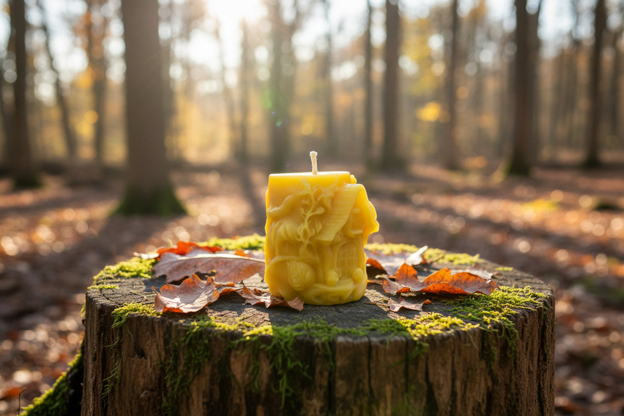 Round Cottage Beeswax Candle